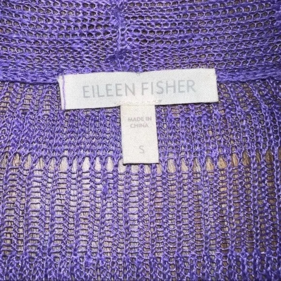 EILEEN FISHER linen open cardigan SWEATER - Picture 4 of 6